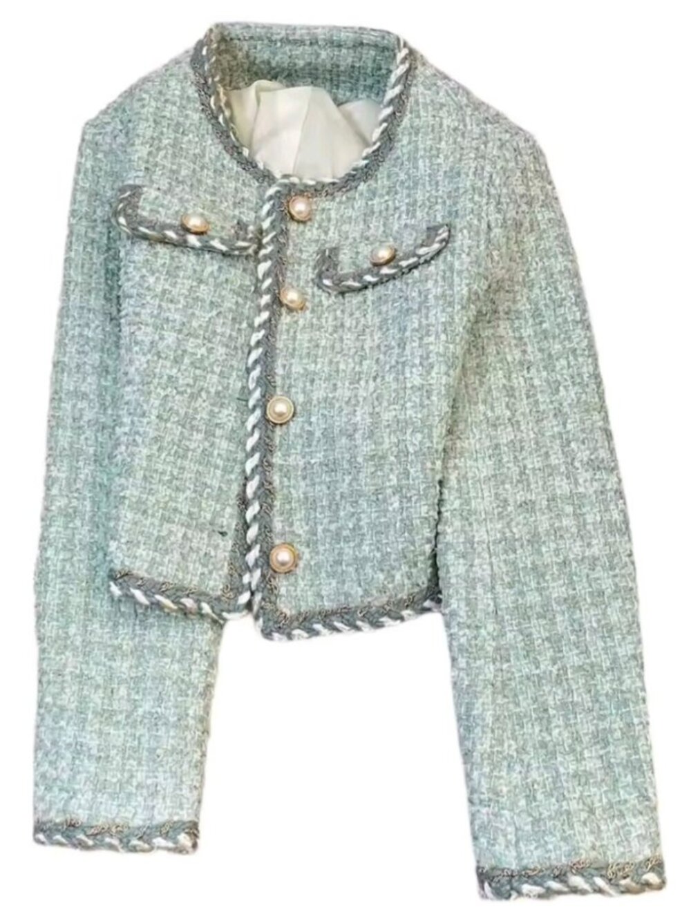 Exquisite Coarse Tweed Small fragrant style Short Coat Women's Spring Autumn - Picture 5 of 7
